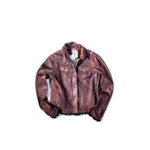 NEW JAKETT Leather Jacket Vintage Burgundy Leather Jacket Womens Large